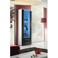 Vitrina NEO I 23 WSH N1 Genarom AM Alb/Negru Lucios